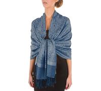 Sakkas 70" x 28 "Paisley Selbst Design-Schal/Wrap/Stola - DenimBlue