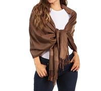 Sakkas 70" X 28 "Paisley Selbst-Design Schal/Wrap/Stola - Schokolade