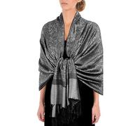 Sakkas 70" X 28 "Paisley Self-Design Schal/Wrap/Stola - Schwarz/Weiß