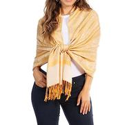 Sakkas 70" x 28 "Paisley Self-Design-Schal/Wrap/Stola - Senf