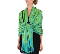 Sakkas 70" X 28 "Paisley Self-Design Schal/Wrap/Stole - Blau/Grün Paisley
