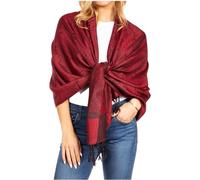 Sakkas 70" X 28 "Paisley Self-Design Schal/Wrap/Stole - Rot/Schwarz Paisley