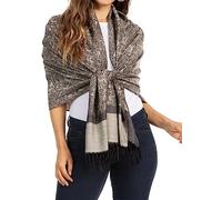 Sakkas 70" X 28 "Paisley Self-Design Schal/Wrap/Stole - Schwarz/Grau Paisley