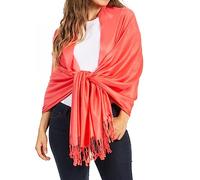 Sakkas 78" x 28" Eco-Friendly Bamboo Rayon Soft Solid Pashmina Schal/Stola (12+ Solid Farben)
