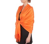 Sakkas 78" X 28 "Silky Soft Solid Pashmina Schal/Wrap/Stola - Orange