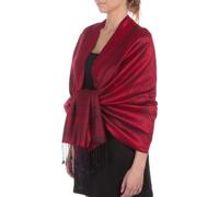 Sakkas FUPashPais95AG Lightweight Zwei Tone Paisley Design Pashmina Fringe Schal/Stola/Wrap - Rot/Schwarz