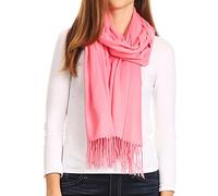 Sakkas Iris, warmer, superweicher Pashmina-Schal mit Kaschmir-Feeling, leichter Schal für Damen - Hochzeiten, Abendkleider, Festivals, Reisen & Abendaccessoire - Koralle - OS