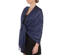 Sakkas Large Weiche seidige Pashmina Schal Wrap Schal Stola in festen Farben - MidNight