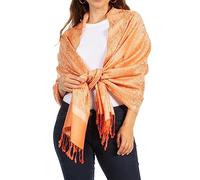 Sakkas Paisley Self-Design Schal/Wrap/Stole - Champagner/Orange Paisley