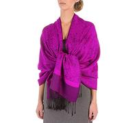 Sakkas Paisley Self-Design Schal/Wrap/Stole - Fuscia/Black Paisley