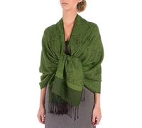 Sakkas Paisley Self-Design Schal/Wrap/Stole - Schwarz/Olive Green Paisley