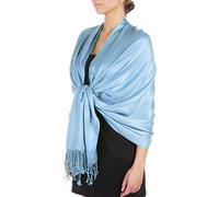Sakkas Silky Feste weiche Pashmina Schal Wrap Stola - Baby Blue