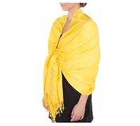 Sakkas Silky Feste weiche Pashmina Schal Wrap Stole - Bright Yellow