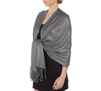 Sakkas Silky Feste weiche Pashmina Schal Wrap Stole - Grau