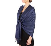 Sakkas Silky Feste weiche Pashmina Schal Wrap Stole - Navy Blue