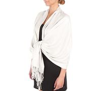 Sakkas Silky Feste weiche Pashmina Schal Wrap Stole - nicht-gerade weiss