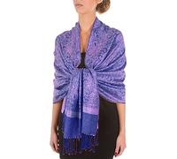 Sakkas Soft Pashmina Feel Paisley Design Schal/Stola (Rosa/Indigo)