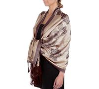 Sakkas Two Tone Rose Pashmina Schal/Stola/Wrap - Beige/Braun