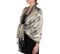 Sakkas Two Tone Rose Pashmina Schal/Stola/Wrap - Beige/Schwarz