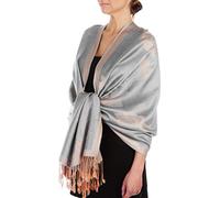 Sakkas Two Tone Rose Pashmina Schal/Stola/Wrap - Grau/Beige