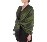 Sakkas Two Tone Rose Pashmina Schal/Stola/Wrap - Olive/Schwarz