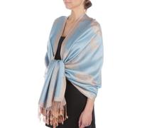 Sakkas Two Tone Rose Pashmina Schal/Stola/Wrap - Pulver Blau/Beige