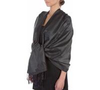 Sakkas Two Tone Rose Pashmina Schal/Stola/Wrap - Schiefer Grau/Schwarz