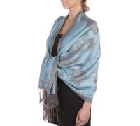 Sakkas Two Tone Rose Pashmina Schal/Stola/Wrap - Stahl Blau/Grau