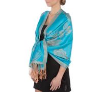 Sakkas Two Tone Rose Pashmina Schal/Stola/Wrap - Türkis/Beige