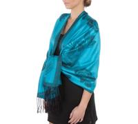Sakkas Two Tone Rose Pashmina Schal/Stola/Wrap - Türkis/Schwarz