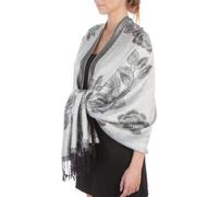 Sakkas Two Tone Rose Pashmina Schal/Stola/Wrap - Weiß/Schwarz