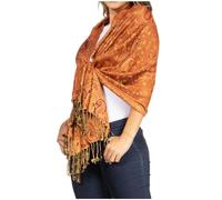 Sakkas Zweischichtiger Jacquard Paisley Viskose Pashmina Schal/Stola - - Bernstein