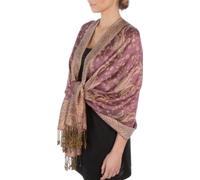 Sakkas Zweischichtiger Jacquard Paisley Viskose Pashmina Schal/Stola - - Mauve/Gold