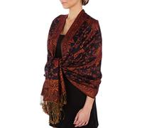 Sakkas Zweischichtiger Jacquard Paisley Viskose Pashmina Schal/Stola - - Midnight Blue