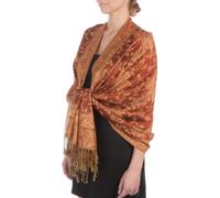 Sakkas Zweischichtiger Jacquard Paisley Viskose Pashmina Schal/Stola - - Rost/Gold