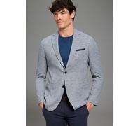 Sakko BRUNO BANANI, Herren, Gr. 48, blau meliert, Web, Obermaterial: 85% Polyester, 15% Viskose, meliert, slim fit normal, mit Knöpfen,Ärmel mit Ärmelschlitz, Sakkos Sakko, mit Reverskragen, melierte 