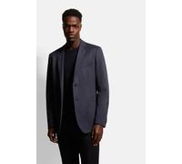 Sakko BUGATTI, Herren, Gr. 52, blau (marine), 64% Polyester, 20% Baumwolle, 14% Viskose, 2% Elasthan, unifarben, normal, Manschette, Sakkos Sakko, mit großen aufgesetzten Taschen (66905747-52)