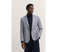 Sakko BUGATTI, Herren, Gr. 56, blau (380, marine), 53% Baumwolle, 45% Polyester, 2% Elasthan, unifarben, normal, Manschette, Sakkos Sakko, mit Stretch & Struktur (84090714-56) 380, marine