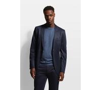 Sakko BUGATTI, Herren, Gr. 56, blau (marine), 67% Polyester, 28% Viskose, 5% Elasthan, Glencheckmuster, slim fit, Manschette, Sakkos Sakko, mit Elasthananteil (95448937-56) marine