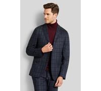 Sakko BUGATTI, Herren, Gr. 58, blau (marine), 53% Polyester, 43% Viskose, 4% Elasthan, kariert, slim fit, Manschette, Sakkos Sakko, mit High-Stretch-Funktion (44628335-58) marine