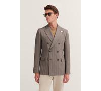 Sakko BUGATTI, Herren, Gr. 58, braun (70, cognac), 63% Baumwolle, 18% Polyester, 18% Leinen, 1% Polyamid, gestreift, normal, Manschette, Sakkos, aus Leinen-Mix (13304569-58) 70, cognac