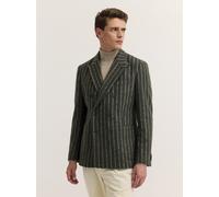 Sakko BUGATTI "Modern Fit", Herren, Gr. 56, grün (180, oliv), 62% Polyester, 38% Wolle, gestreift, normal, Sakkos Sakko, Modern Fit Wollmix Gestreift (27903358-56) 180, oliv