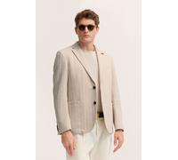 Sakko BUGATTI "Stretch-Funktion", Herren, Gr. 50, 30, beige, 90% Baumwolle, 10% Polyester, gestreift, regular fit, Sakkos Sakko, mit einem Streifen-Design (17506358-50) 30, beige