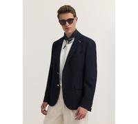 Sakko BUGATTI "Stretch-Futter", Herren, Gr. 52, 390, marine, 69% Polyester, 29% Viskose, 2% Elasthan, unifarben, regular fit, Sakkos Sakko, mit hochwertigen Ösenknöpfen (69572121-52) 390, marine