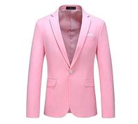 Sakko Für Anzug Herren,Leichte Herren Blazerjacke, Slim Fit Jacke, Lange Ärmel, 1 Knöpfe, Mehrfarbig, Klassisch, Taillierte Passform, Strickjacke, Lässig, Business, Eleganter Anzug, Sportmantel,