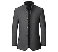 Sakko Herren Sportlich Anzugjacke Slim Fit Business Blazer Elegante Luxus Freizeit Jackett Business Stehkragen Wollmantel Sakko für Hochzeit Party Festlich Abschlussball