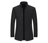 Sakko Herren Stehkragen Regular Fit Klassisch British Anzugjacke Einfarbig Blazer Sportlich Anzugsakko für Party Hochzeit Business Abschluss Jackett Mantel