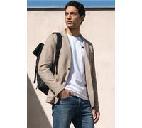 Sakko STREET ONE MEN, Herren, Gr. XL (44), beige (antique beige), Stoff, Obermaterial: 87% Polyester, 10% Viskose, 3% Elasthan. Futter: 100% Polyester, V-Ausschnitt, abgesteppt, Sakkos Sakko, mit aufg