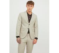 Sakko JACK & JONES "JPRFRANCO Blazer mit 2-Knopf-Form und extra schmalem Schnitt", Herren, Gr. 54, beige (pure cashmere fit:super slim fit), Web, Obermaterial: 78% Polyester, 17% Viskose, 5% Elasthan,