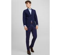Sakko JACK & JONES "JPRFRANCO Blazer mit 2-Knopf-Form und extra schmalem Schnitt", Herren, Gr. 54, blau (medieval blau), Web, Obermaterial: 78% Polyester, 17% Viskose, 5% Elasthan, meliert, slim fit,